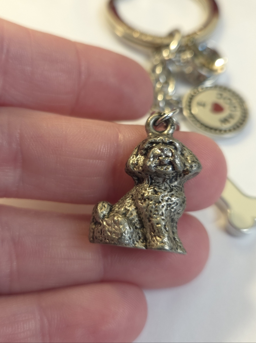 Little Gifts Dog Charm Key Chain I ♡ My Dog Dog Bone & Bowl Charms - Picture 2 of 9